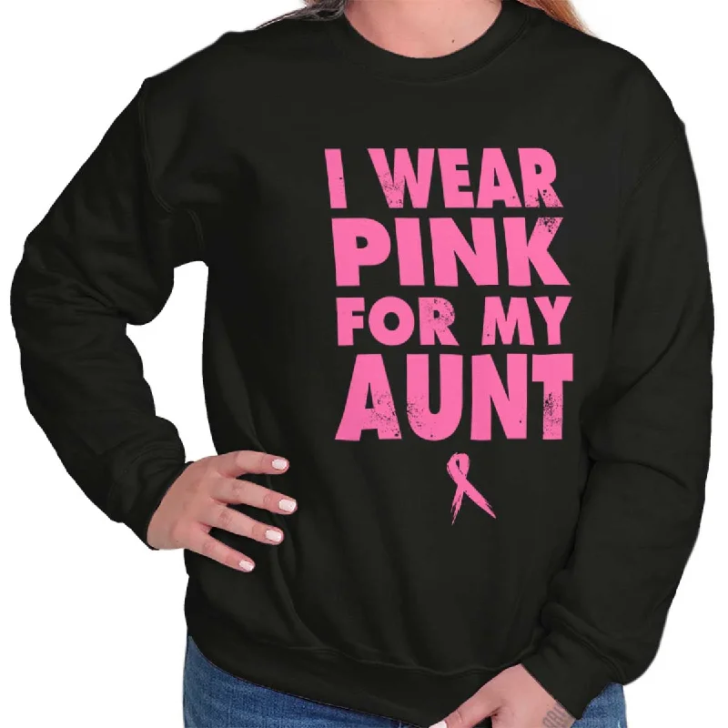 stylish training hoodieI Wear Pink For My Aunt Crewneck Sweatshirt