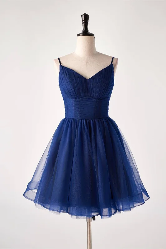 winter dressSweetheart A-line Straps Appliques Tulle Homecoming Dress