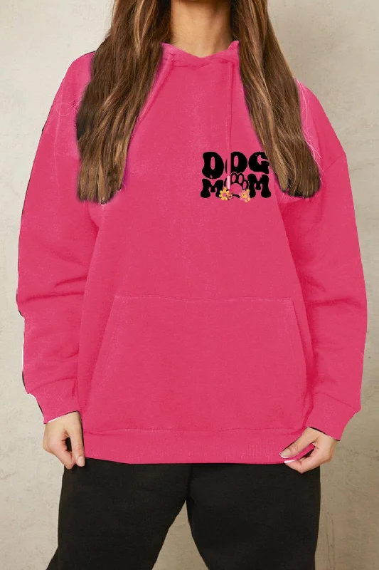 performance hoodie for gymSimply Love Full Size DOG MOM Graphic Hoodie