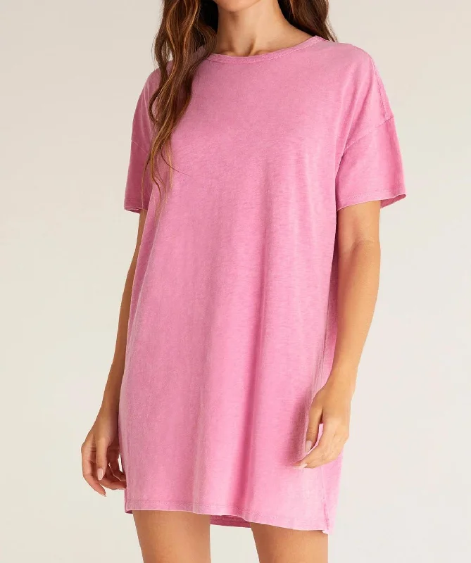 ruched dressRelaxed T-Shirt Dress in Orchid Pink