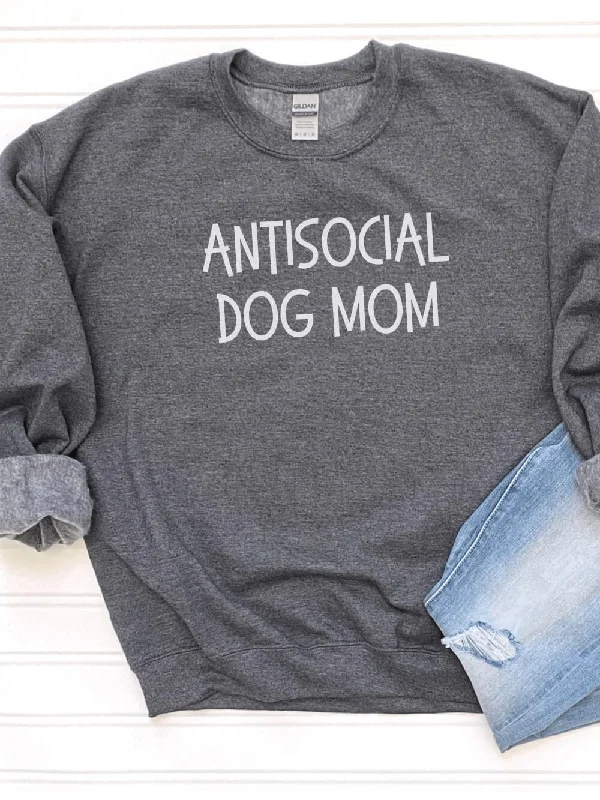 loose fit athletic hoodieAntisocial Dog Mom Unisex Heavy Blend™ Crewneck Sweatshirt - Many Colors