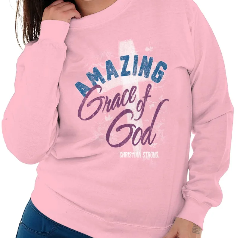 long-sleeve athletic hoodieGrace of God Crewneck Sweatshirt