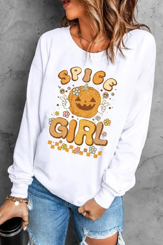 stylish performance hoodieLong Sleeve SPICE GIRL Graphic Sweatshirt