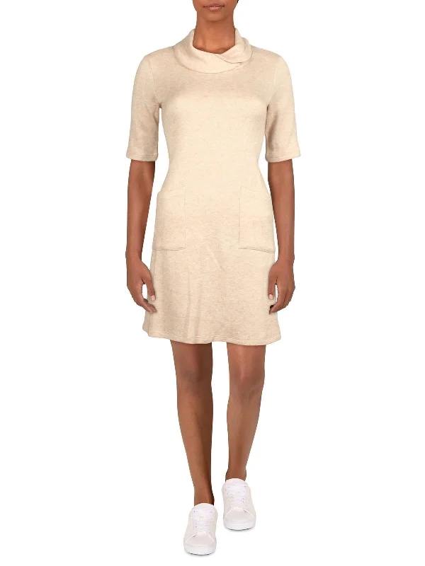 wrap-around dressPetites Womens Cowlneck Mini Sweaterdress