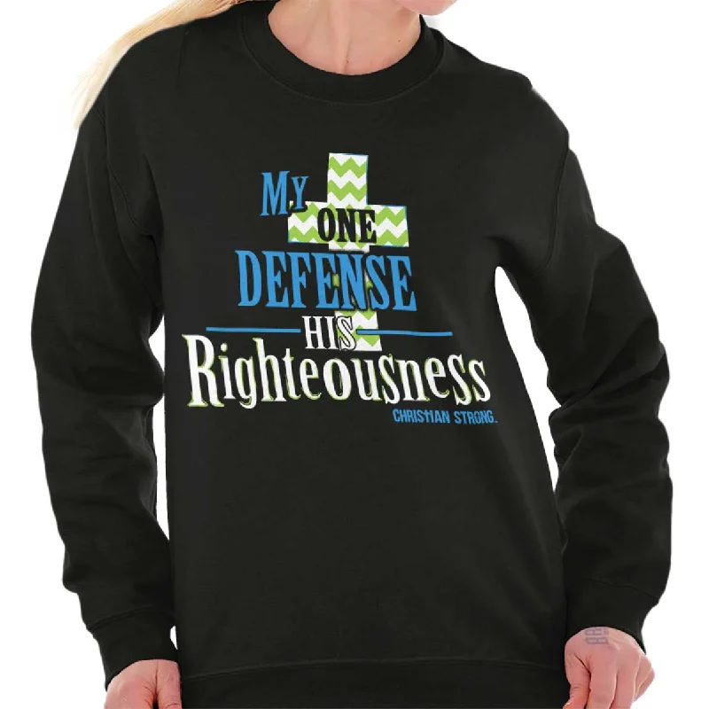 sleek sports hoodieHis Righteousness Crewneck Sweatshirt