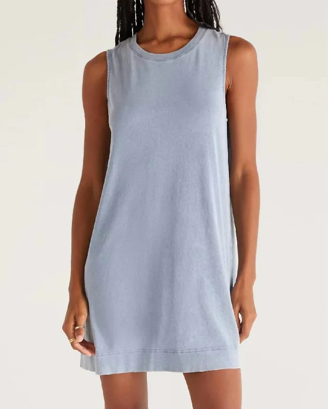 comfy dressSloane Jersey Dress In Washed Denim