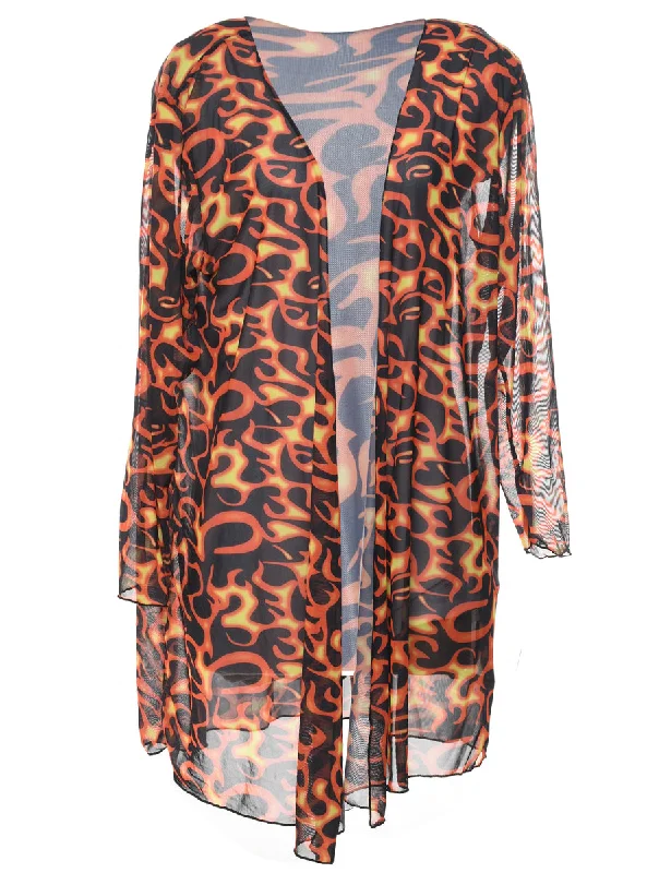 oversized trench coatFlame Design Sheer Jacket - L