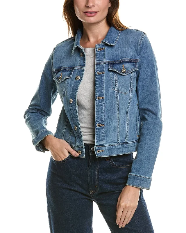 raincoat7 For All Mankind Classic Cropped Trucker Jacket