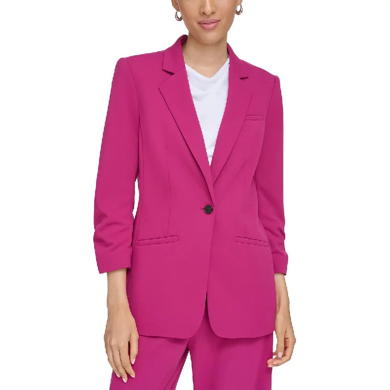 lightweight winter coatPetites Womens 3/4 Sleeve Suit Separate One-Button Blazer