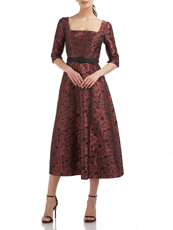 A-line dressElania Womens Floral Tea-Length Cocktail and Party Dress