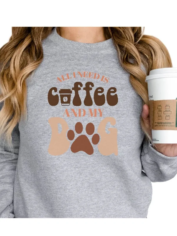 urban sports sweatshirtAll I Need is Coffee and my Dog Crewneck Sweatshirt for Dog Moms