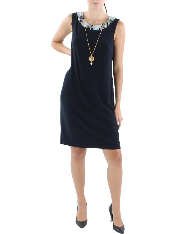 casual shift dressWomens Knit Sleeveless Sheath Dress