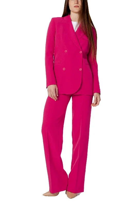 cozy wool-blend coatHinnominate  Women's Double Breasted Blazer - Fuchsia