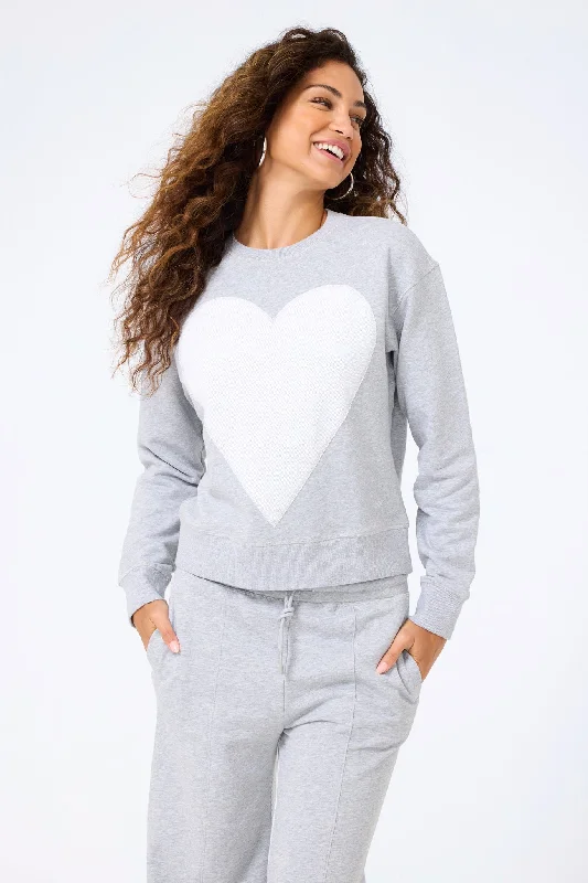 smooth fit athletic sweatshirtHeart-Seamed Crew in Collegiate Gray