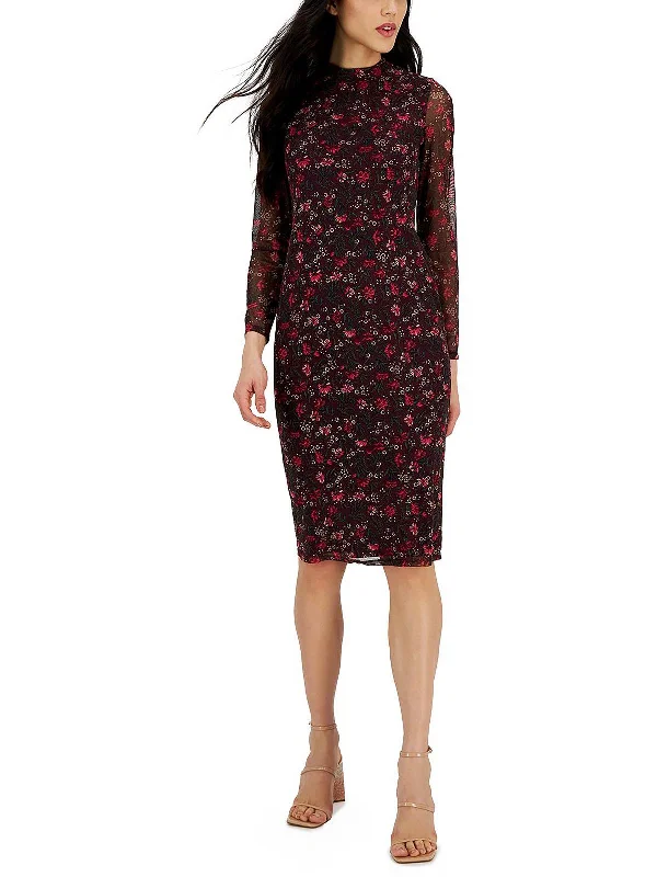 t-shirt dressWomens Floral Calf Midi Dress