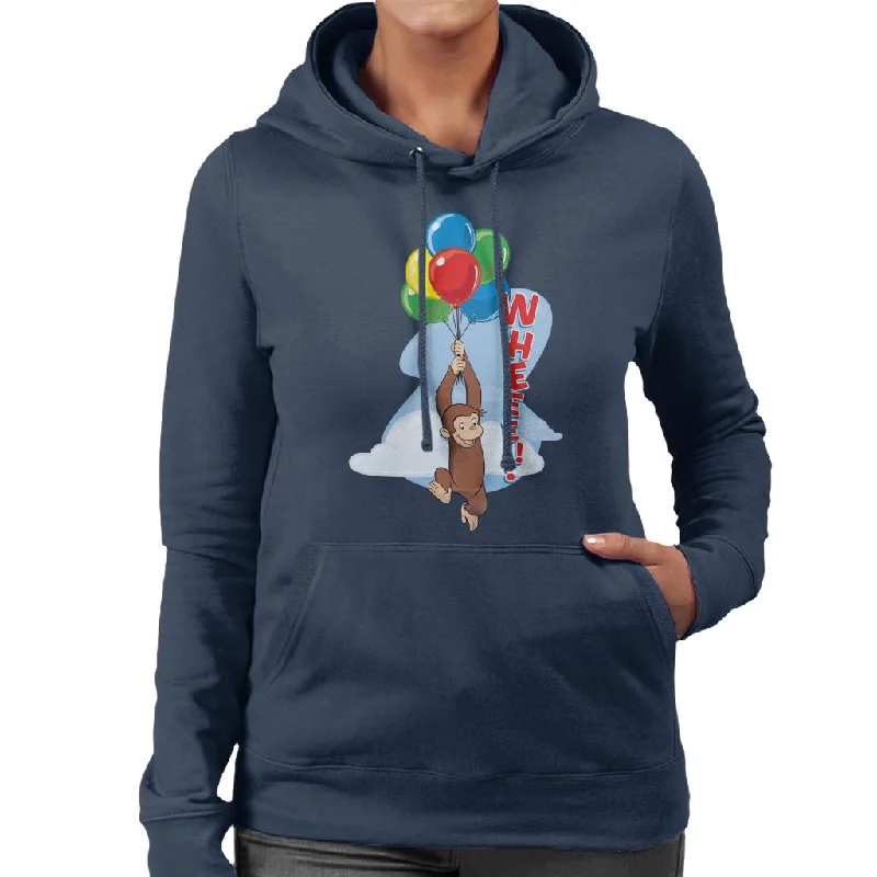 luxe hoodieCurious George Floating On Balloons Women's Hooded Sweatshirt