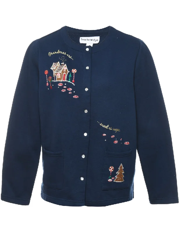 relaxed winter jacketNavy Christmas Sweatshirt - M