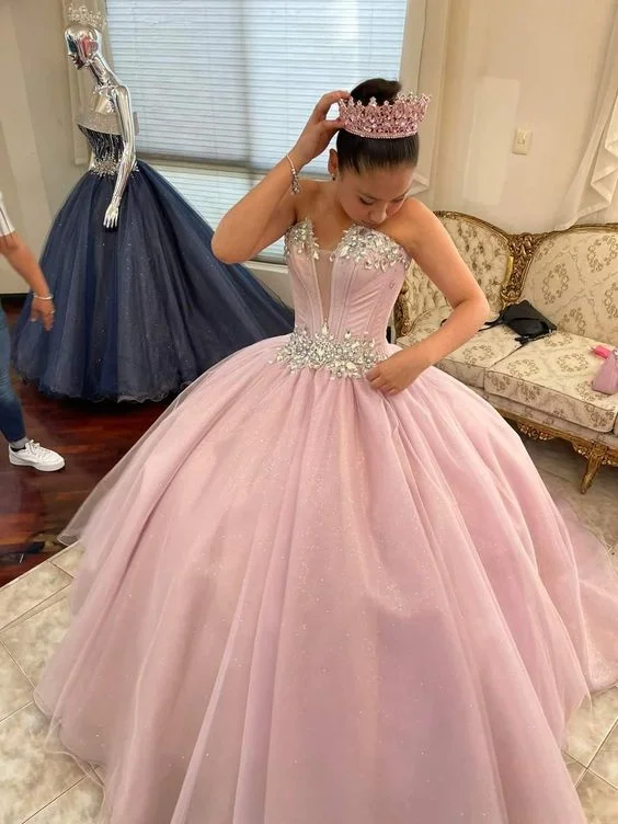 casual midi dressStrapless Glitter Quinceanera Dress Ball Gown Sweet 16 Dress  Y2840