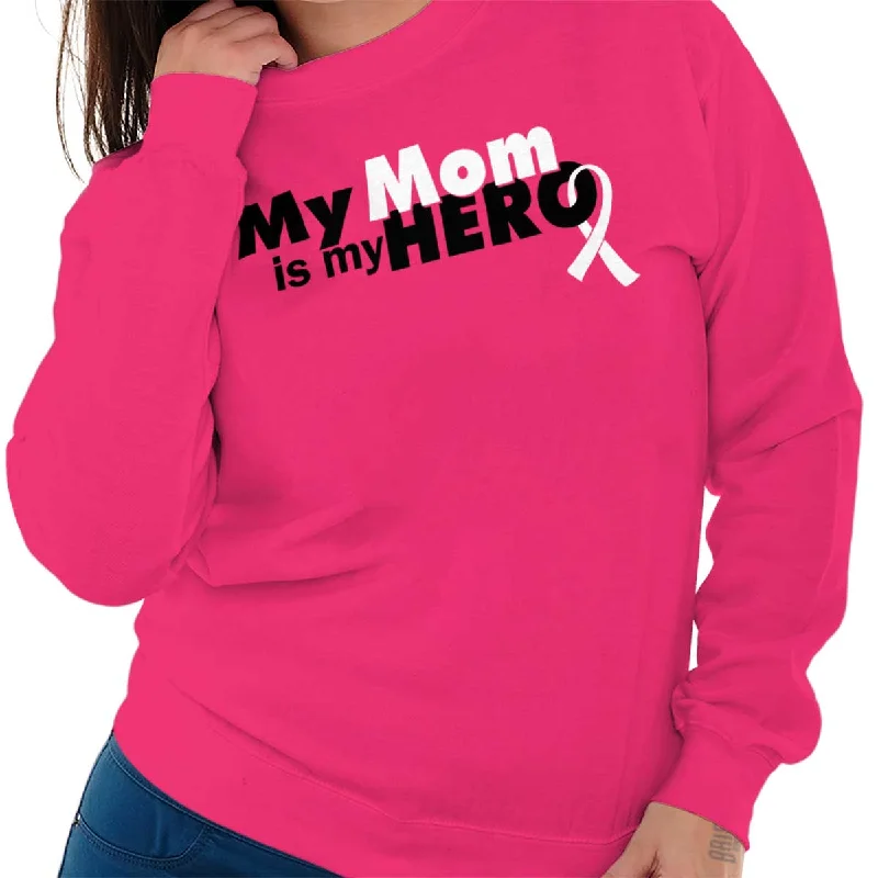 soft athletic sweatshirtMy Mom Is My Hero Crewneck Sweatshirt