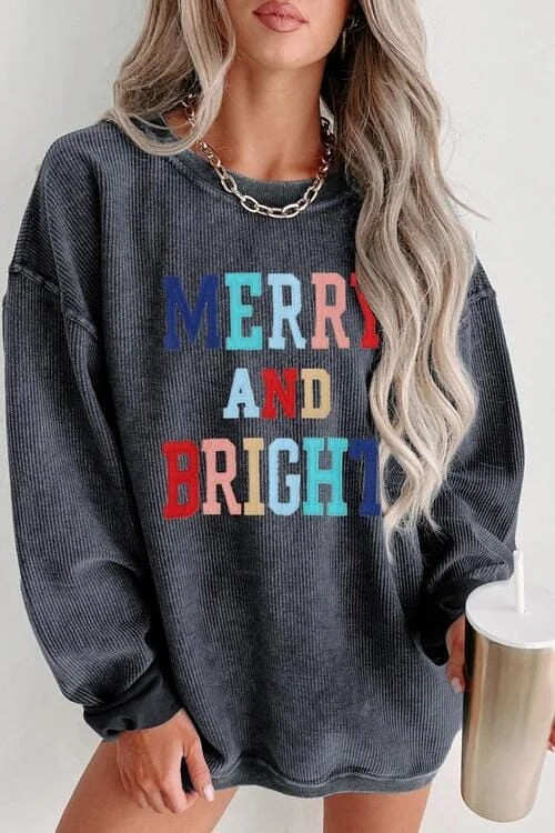 cozy workout hoodieMERRY AND BRIGHT Graphic Sweatshirt