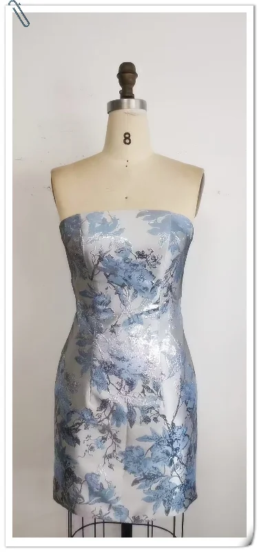 elegant shift dressFloral Print Tight Homecoming Dress,Cocktail Dress Y3081