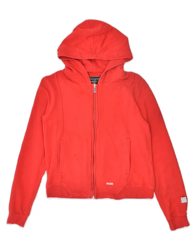 comfortable hooded sweatshirtCHAMPION Womens Zip Hoodie Sweater UK 10 Small Red Cotton