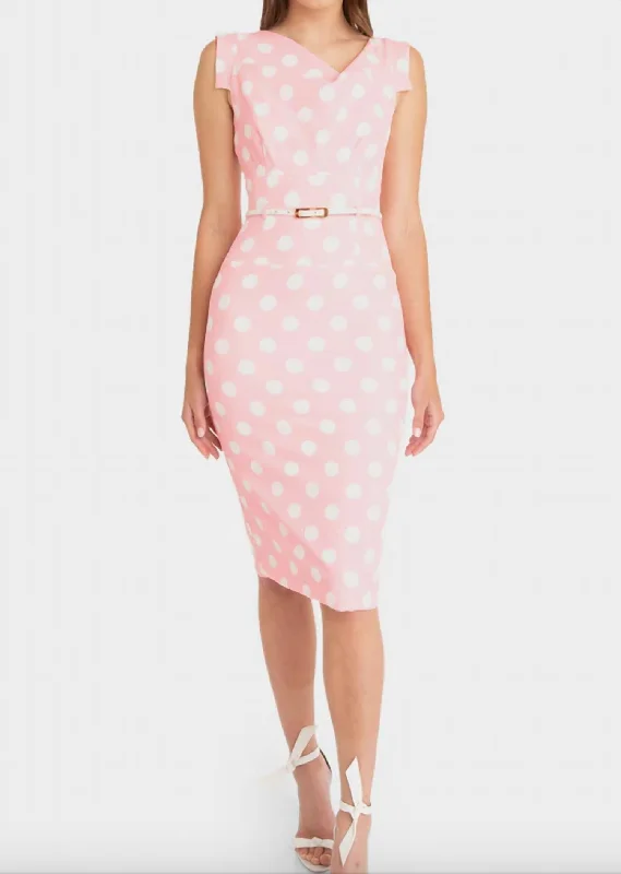 romantic dressJackie O Dress in Pink/White