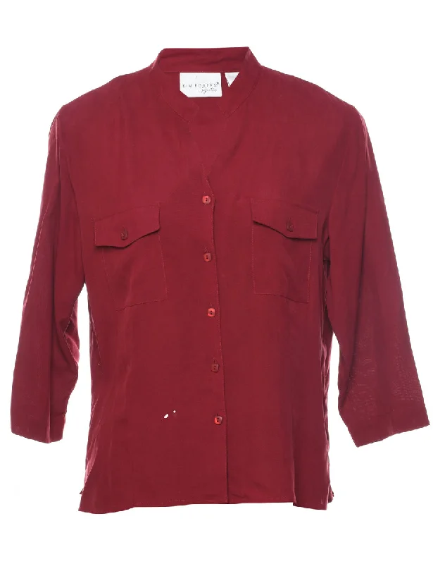 contemporary trench coatMaroon Classic Silk Blouse - M