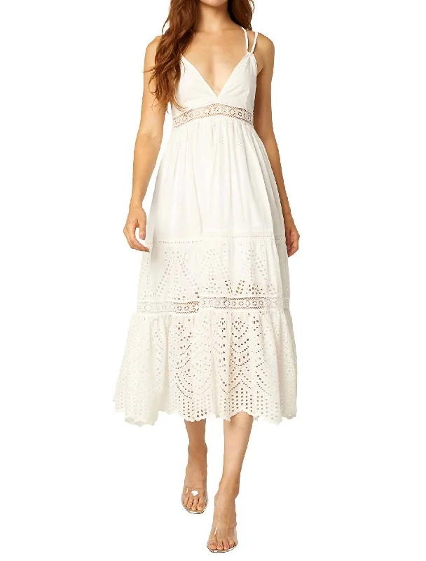 pleated maxi dressAllegra Dress In Cotton Eyelet Mix