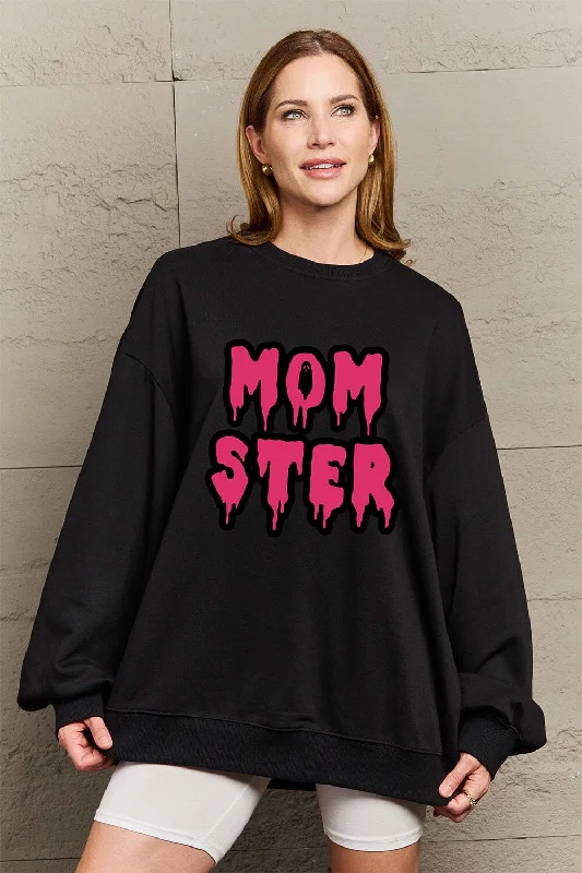 long-sleeve athletic hoodieSimply Love Full Size MOM STER Graphic Sweatshirt