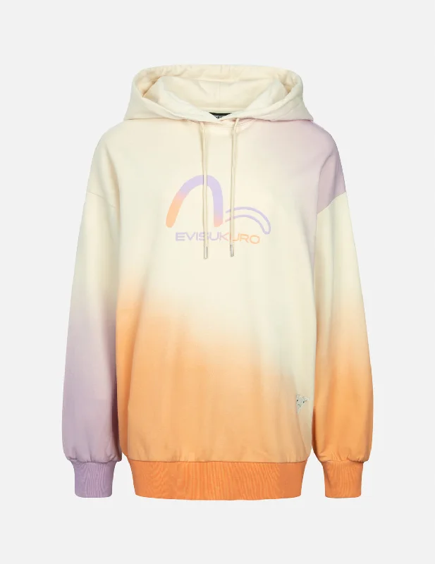 comfy workout sweatshirtGradient Flocking Printed Seagull Oversized Hoodie