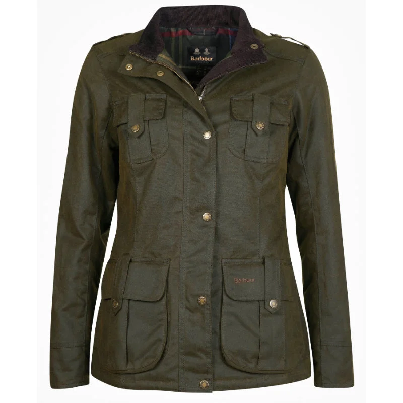 versatile coatBarbour Winter Defence Ladies Wax Jacket - Olive